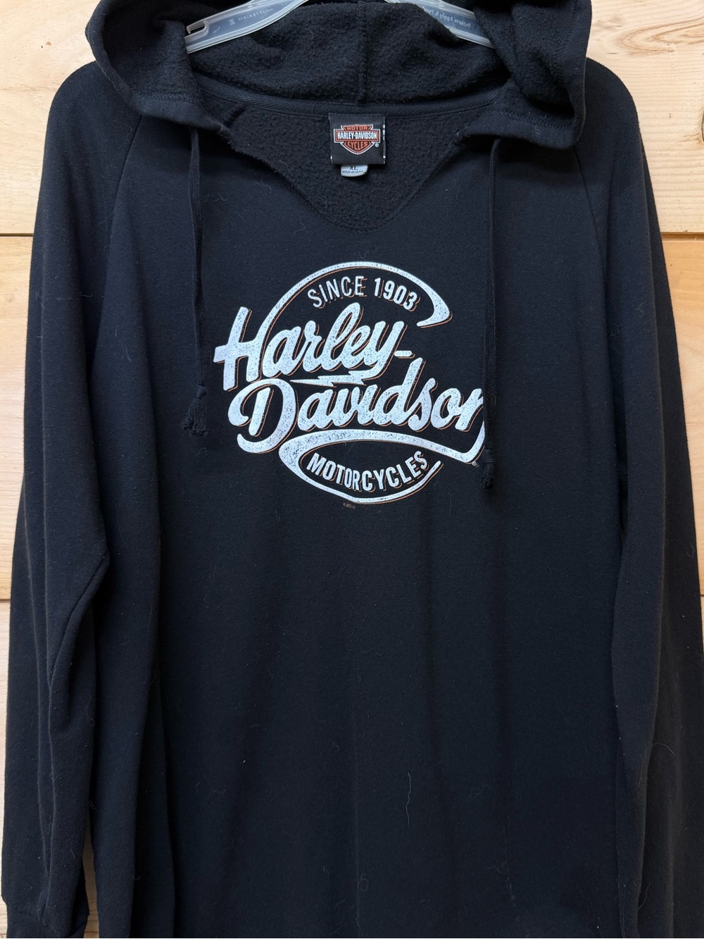Harley-Davidson Black Hoodie with White Script Logo